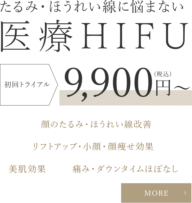 たるみ・ほうれい線に悩まない 医療HIFU