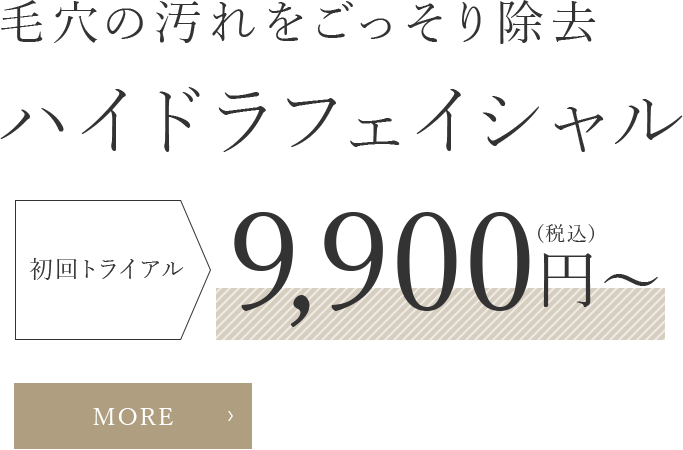 毛穴の汚れをごっそり除去 ハイドラフェイシャル